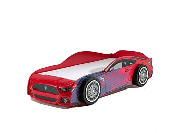 Letto auto bambini, finitura laccato rosso