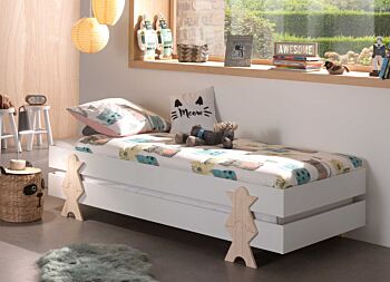 Letto singolo sommier sovrapponibile, disponibili 2 colorazioni