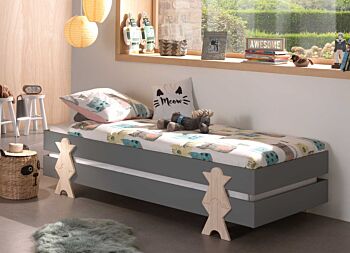Letto singolo sommier sovrapponibile, disponibili 2 colorazioni