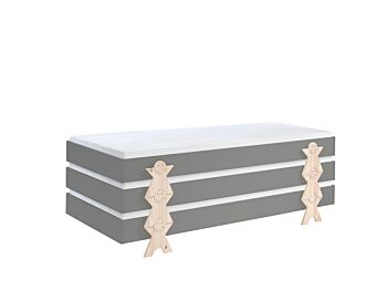 Letto singolo sommier sovrapponibile, disponibili 2 colorazioni