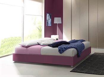 Letto king size sommier, finitura Lampone