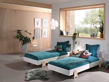 Letto singolo sommier per camerette, sovrapponibile, disponibili 2 colorazioni