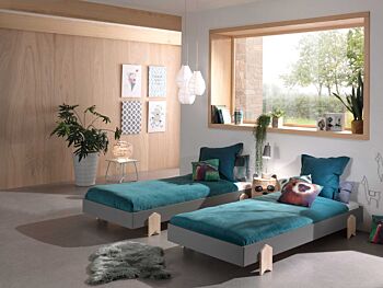 Letto singolo sommier per camerette, sovrapponibile, disponibili 2 colorazioni