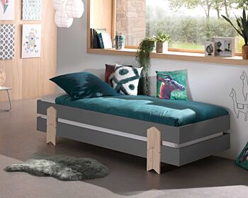 Letto singolo sommier per camerette, sovrapponibile, disponibili 2 colorazioni