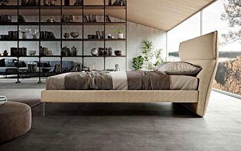 Letto matrimoniale Panna, king size, testata retrofinita