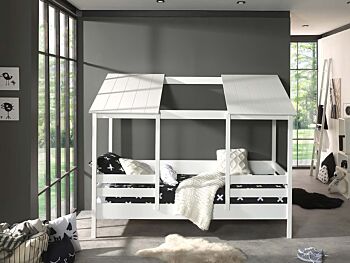 Letto montessori a casetta, finitura Bianco laccato