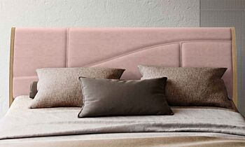 Letto matrimoniale Noce biondo e Rosa antico