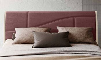 Letto matrimoniale king size finitura Olmo Natura e Bordeaux