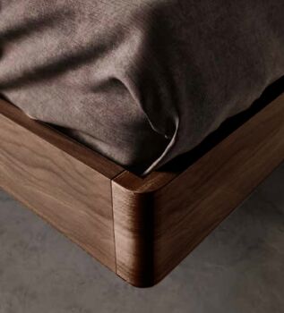 Letto in legno matrimoniale, finitura Noce moro