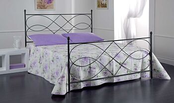 Letto matrimoniale in ferro Infinity, finitura Grafite