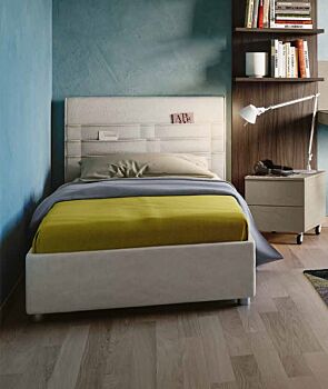 Letto singolo ragazzi in tessuto Soft Nebbia