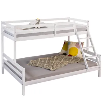 Letto a castello alla francese, 140x200 e 90x200, Bianco Zenzero Shop