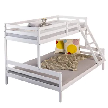 Letto a castello alla francese, 140x200 e 90x200, Bianco Zenzero Shop