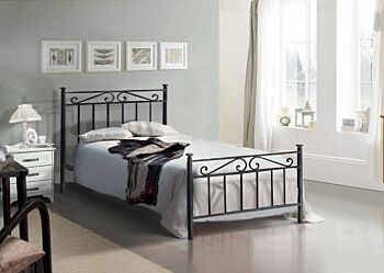 Pediera letto e testata in ferro, letto classico online in Grigio titanio