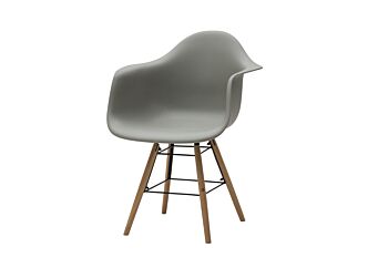 Sedia di Design con gambe in Legno, seduta ergonomica - grigia Zenzero Shop