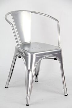 Sedia stile Industry, in lamiera colore argento