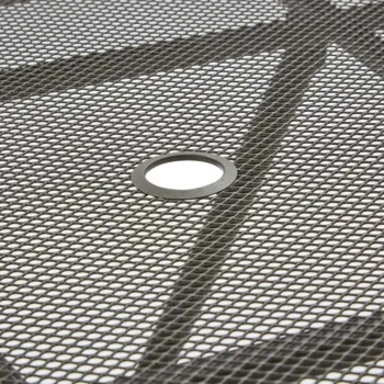 Tavolino in metallo con foro centrale, 72x72x72 h cm, Antracite