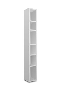 Libreria salvaspazio alta, 5 ripiani, finitura Bianco opaco 
