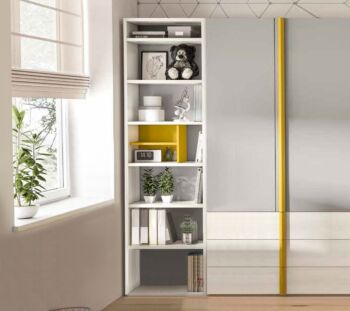 Libreria finitura Larice bianco Made in Italy