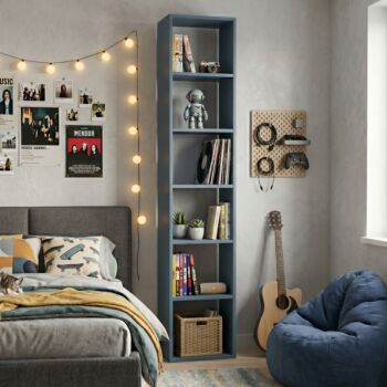 Libreria 5 ripiani, L.55 H.240, Blu navy