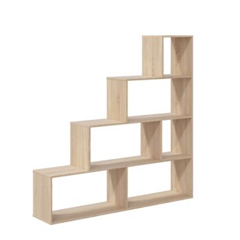 Libreria divisoria bifacciale, design moderno, finitura Rovere