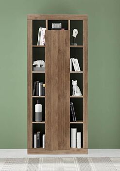 Sala completa Mercure, composta da tavolo moderno, libreria, madia 4 ante 