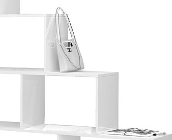 Libreria moderna BOOK a scala, made in Italy, 4 ripiani