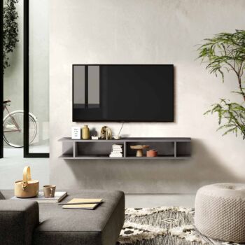 porta tv sospeso, libreria ardesia