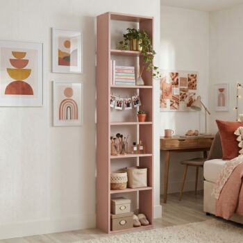 Libreria 5 ripiani, L.55 H.240, finitura Flamingo