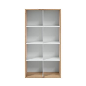 Libreria rovere nodi e bianco opaco, 6 ripiani
