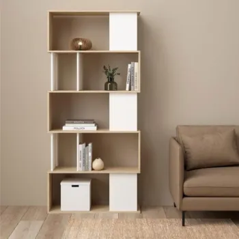 libreria moderna rovere e bianca