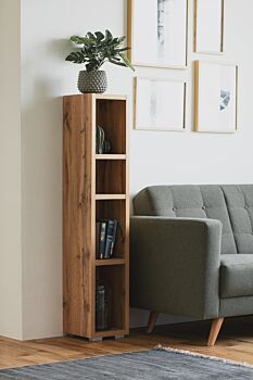 Conveniente Libreria salvaspazio finitura Rovere