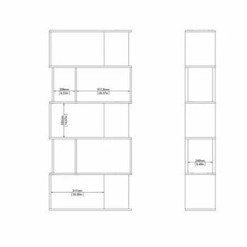 Libreria con ripiani 