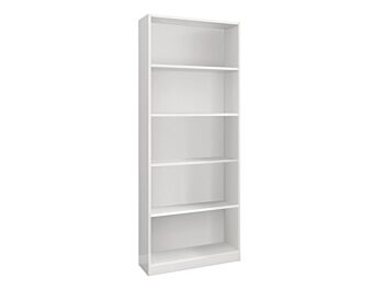 Libreria alta moderna, 4 ripiani, finitura bianco artik