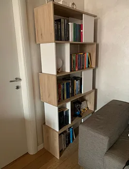 libreria moderna rovere e bianca