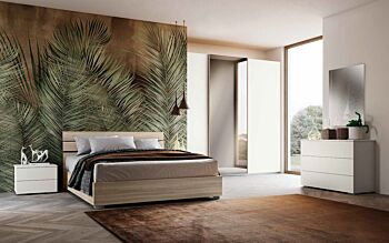 Letto matrimoniale moderno Zefiro, 160x190 in Olmo Natura