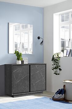 Madia 2 ante in finitura effetto Marmo Nero di Carrara in offerta 