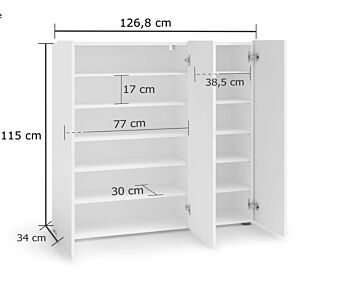 Offerta Madia multiuso a 3 ante finitura Bianco laccato lucido