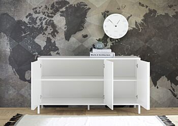 Madia 3 ante, stile moderno, finitura bianco lucido