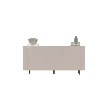 Madia 3 ante e 2 cassetti, L.180 H.82 P.43, in finitura Cashmere e piedini Lava