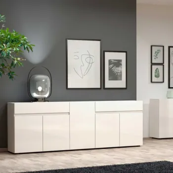 Sala moderna composta da 2 credenze di design