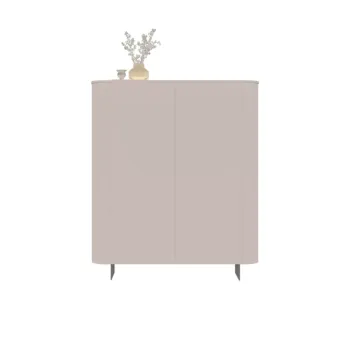 Madia alta a 2 ante, L.130 H.154 P.43, in finitura Cashmere e piedini Lava