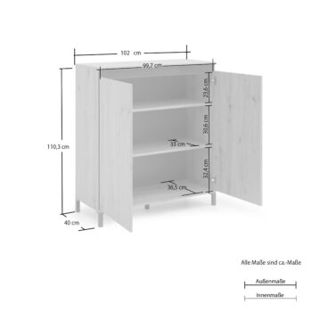 Madia alta 2 ante, stile industry 