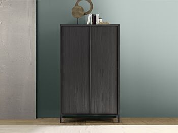 Madia alta per cucina, stile moderno, finitura frassinato nero