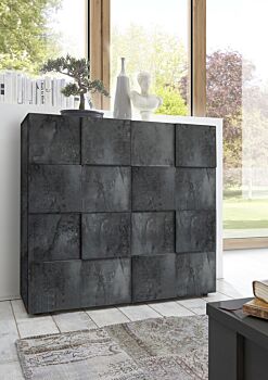 Credenza Moderna, Madia di Design, 2 ante Alta, finitura Ossido