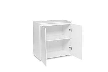 Madia stile minimal con 2 ante finitura Bianco opaco