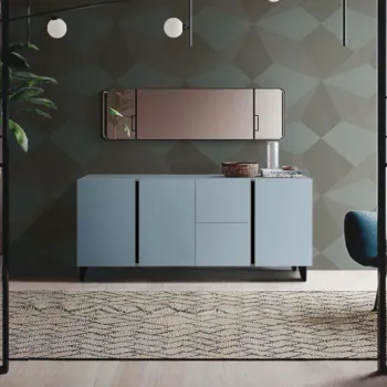 madia con cassetti azzurro
