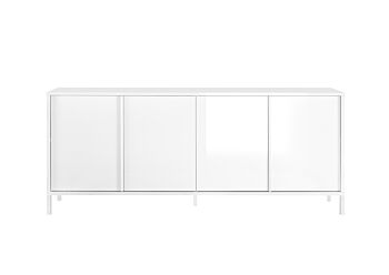 Madia 4 ante, stile moderno, finitura bianco lucido