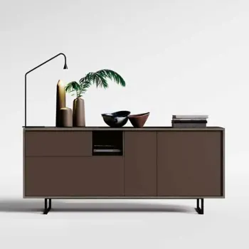 Madia bronzo e legno bruciato