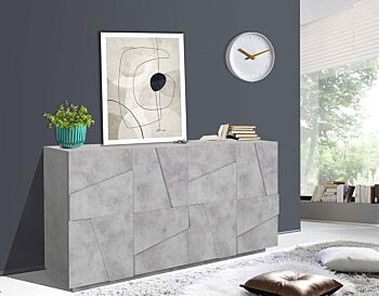 Madia moderna Beton 4 ante dal disegno geometrico